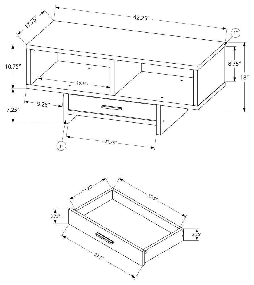 Coffee Table White With Storage   Transitional   Coffee Tables   by Monarch Specialties  Houzz