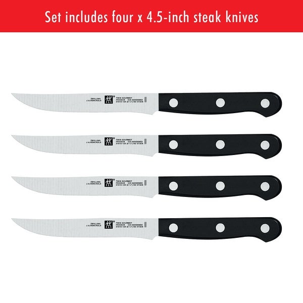 ZWILLING TWIN Gourmet Steak Knives Set of 4 - Stainless Steel - 4-pc