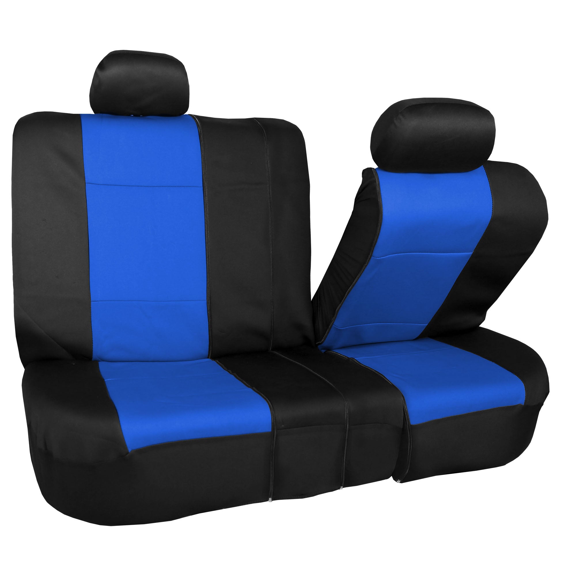 FH Group Universal Auto Seat Covers Neoprene Blue w/ Black  Floor Mats