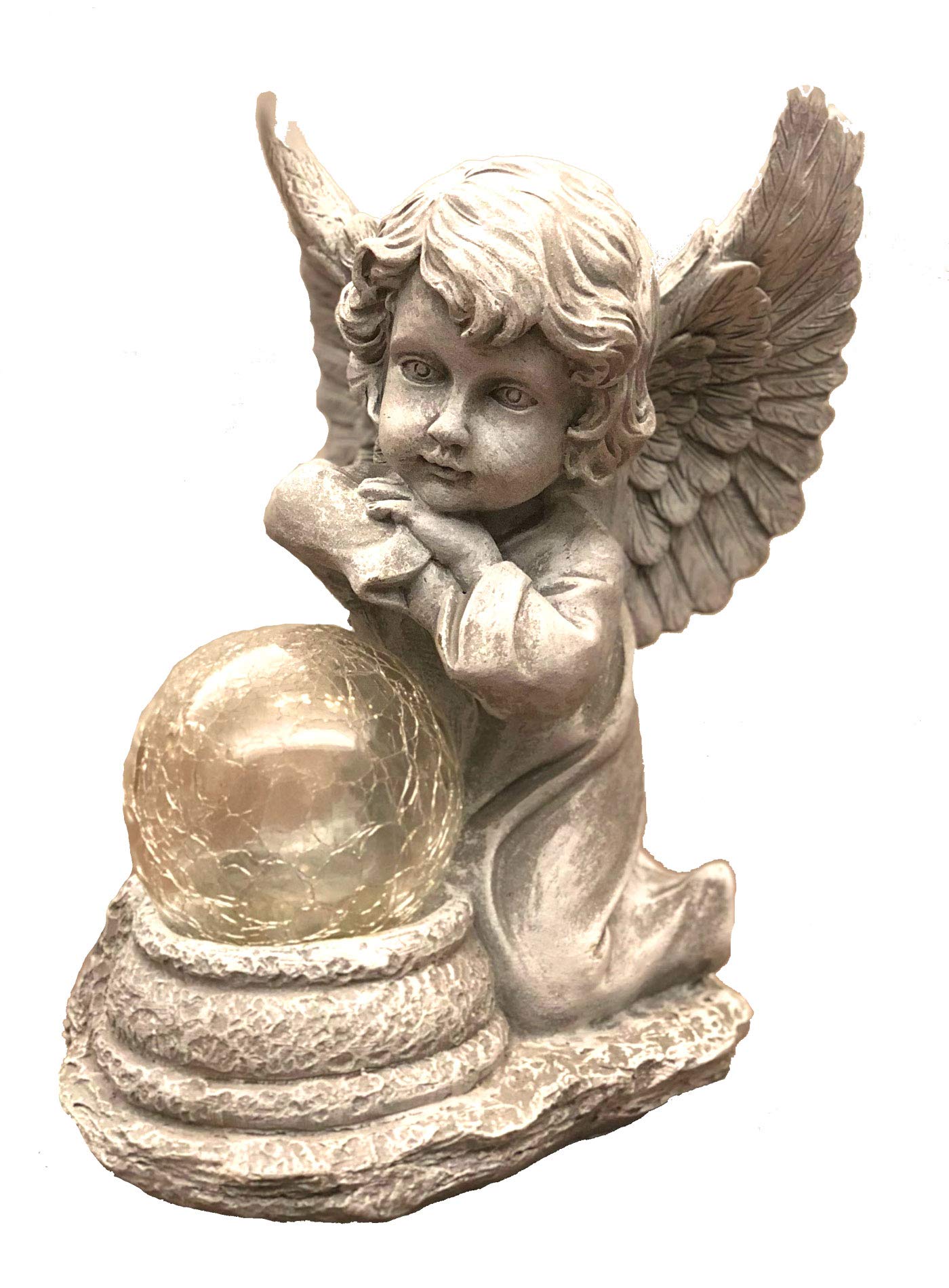 Bo-Toys Solar Powered Angel with Solar Glowing Globe LED Garden Light Decor Color Change