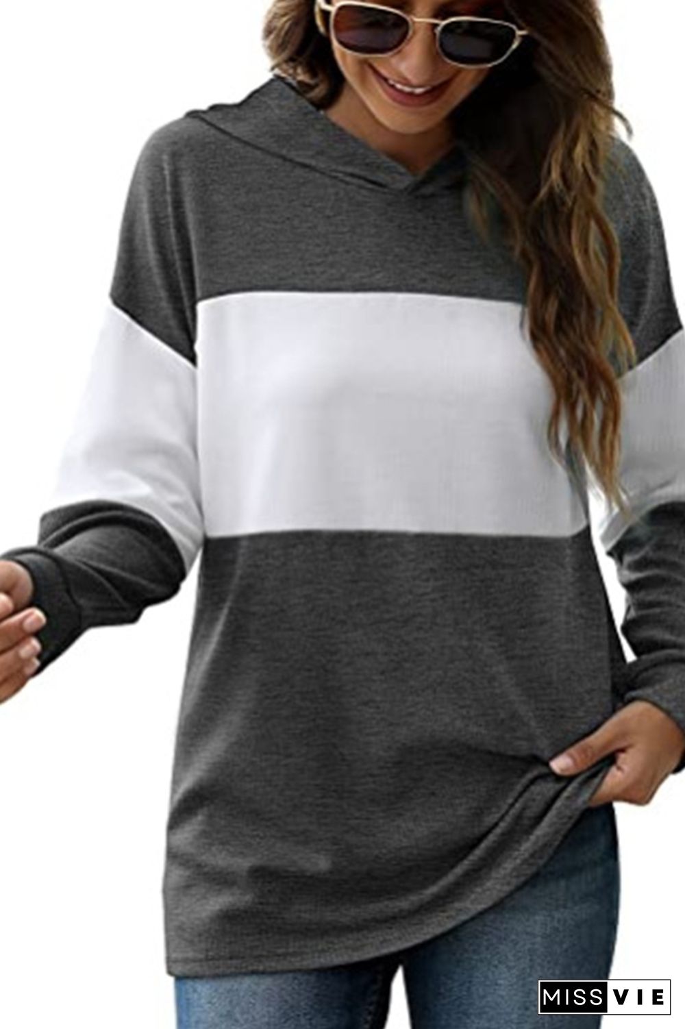 Color Block Hoodies Women Wholesale