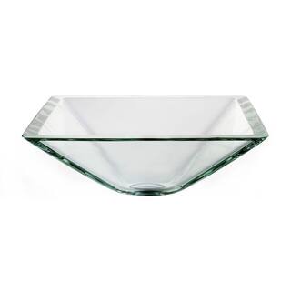 KRAUS Square Glass Vessel Sink in Clear GVS-901-19mm