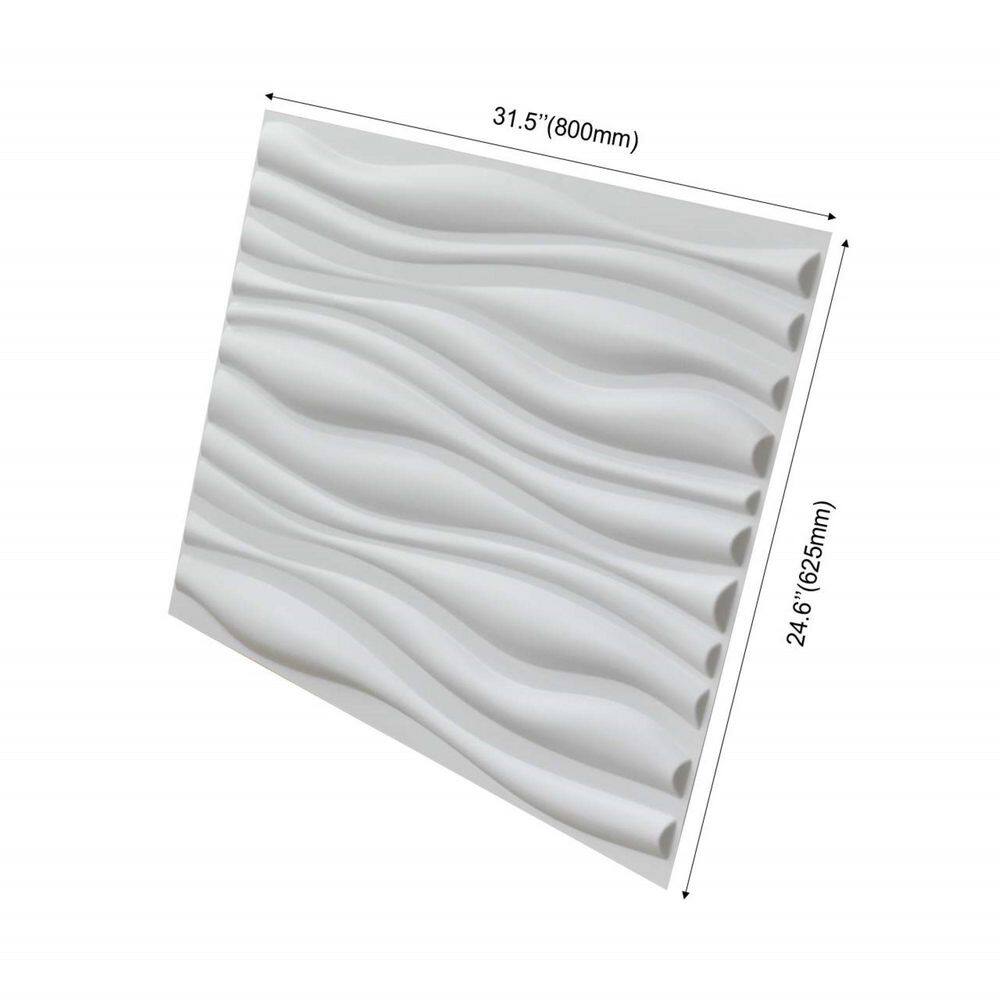 Art3d 31.5 in. x 24.6 in. White 3D Wall Panels for Interior Wall Decor in Living Room Bedroom (32 sq. ft.Box) A10hd801