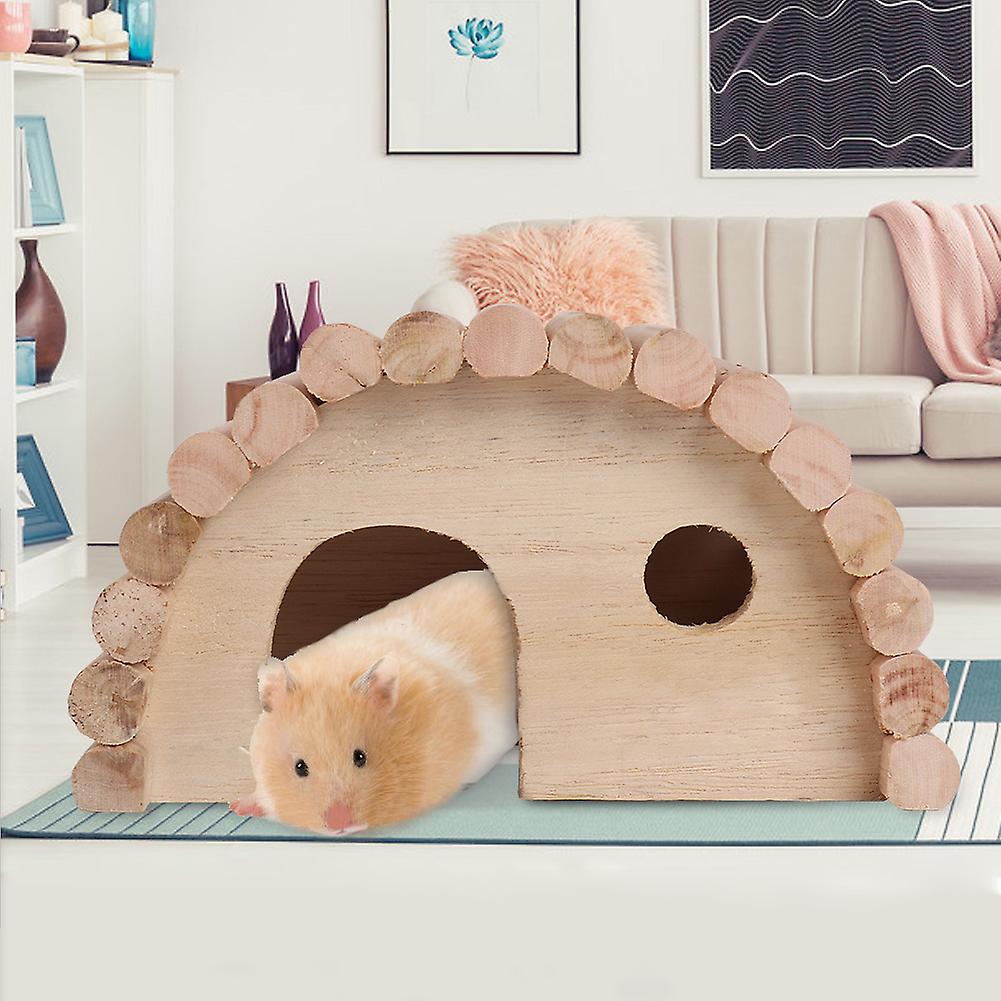 Wooden Hamster Arch Bed Small Animal Warm House Hamster Nest Wooden Toy