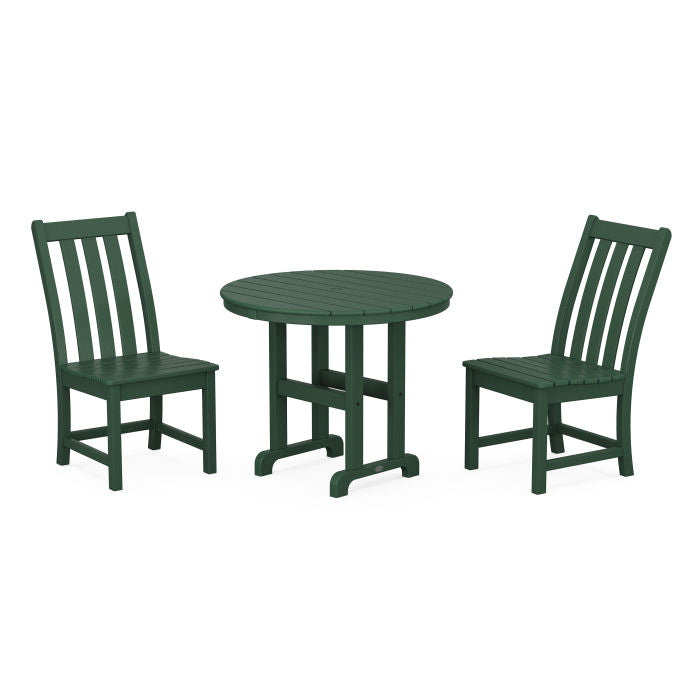 Polywood Vineyard Side Chair 3-Piece Round Dining Set PWS1350-1