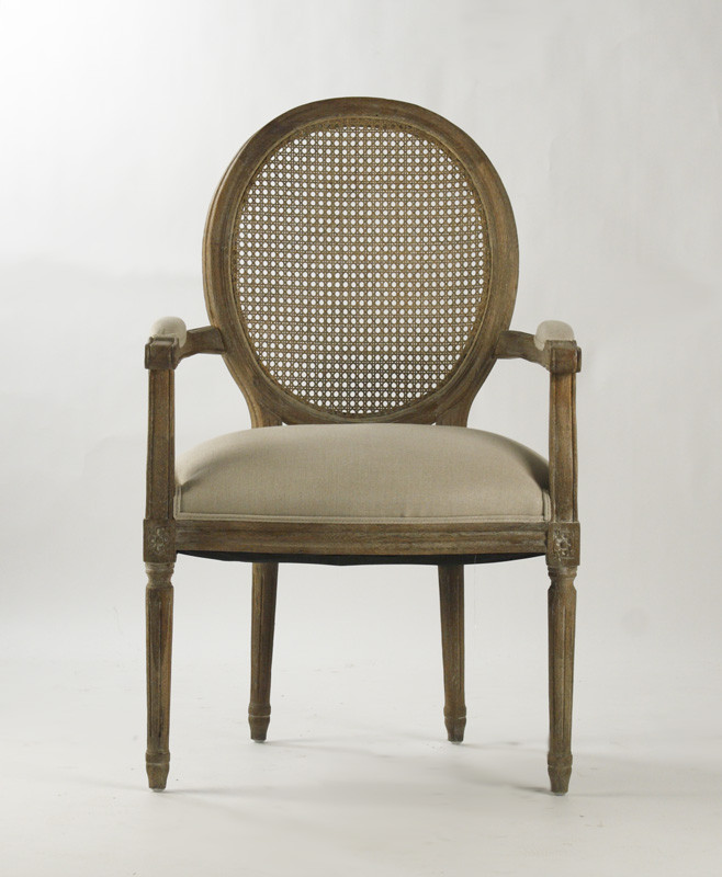 Medallion Arm Chair  Caned Back   French Country   Armchairs And Accent Chairs   by Nook  ampCottage  Houzz