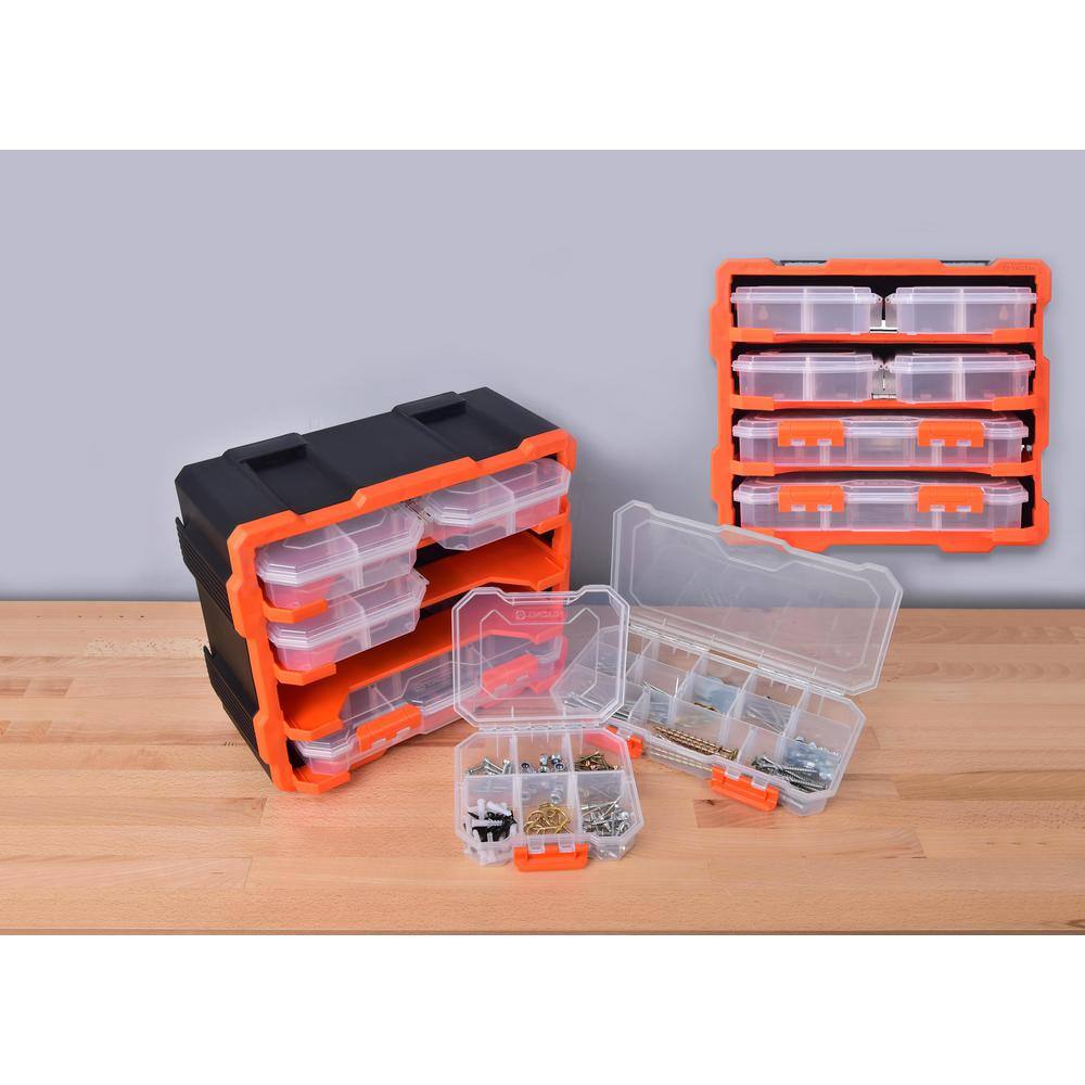 TACTIX 38-Compartment Rack with 6 Small Parts Organizer 320672