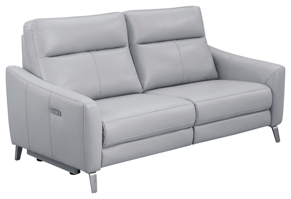 Coaster Derek 3 Piece Modern Faux Leather Upholstered Power Sofa Set in Gray   Contemporary   Living Room Furniture Sets   by Homesquare  Houzz