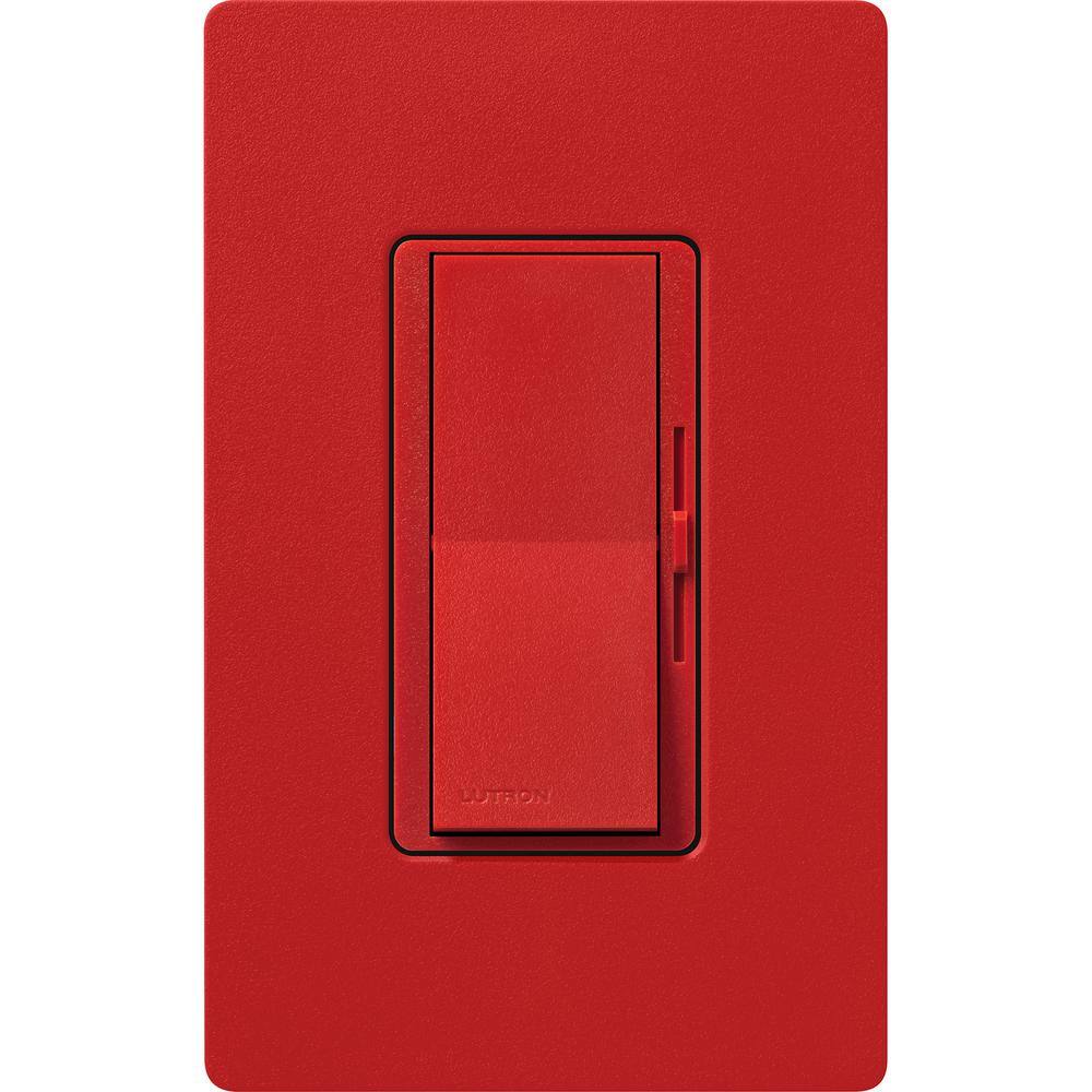 Lutron Diva LED+ Dimmer Switch for Dimmable LED Bulbs 150-WattSingle-Pole or 3-Way Signal Red (DVSCCL-153P-SR) DVSCCL-153P-SR