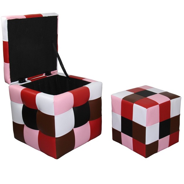 Block Storage Ottoman With 1 Seating Red Ore International