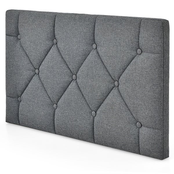 Costway Twin Wall-mounted Headboard Linen Fabric Upholstered Padded - - 36108493