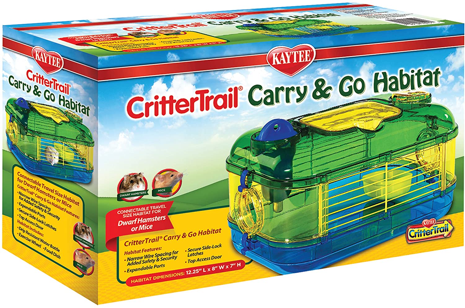 Kaytee CritterTrail Carry and Go Travel Habitat，Blue，Small