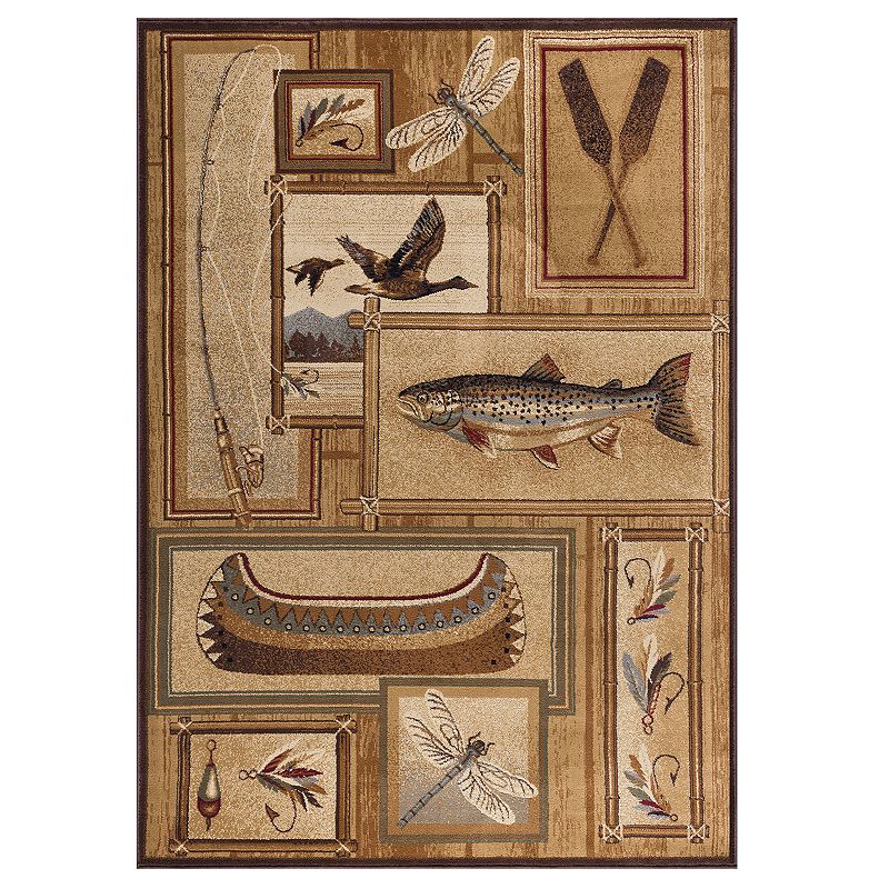 KHL Rugs Trout Fishing Area Rug