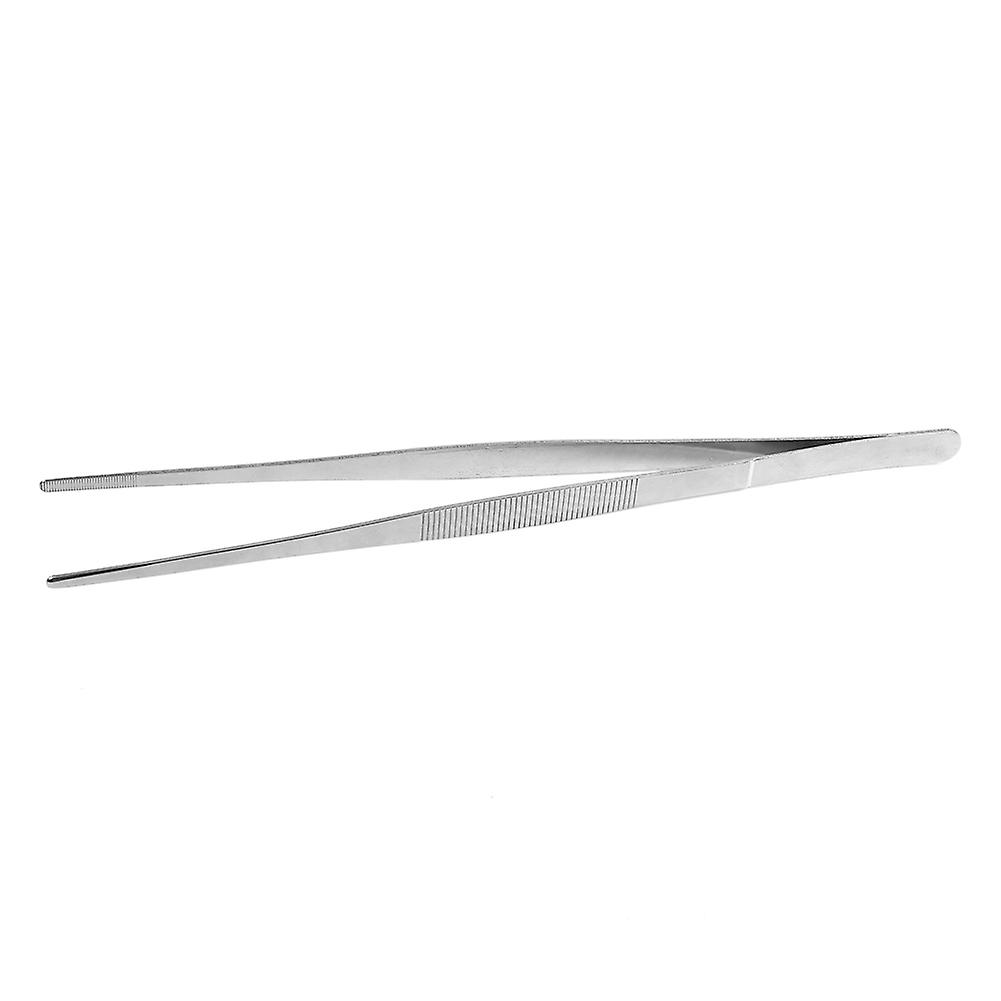 Stainless Steel Silver Long Food Tongs Straight Home Medical Tweezers Garden Kitchen Tool 30cm