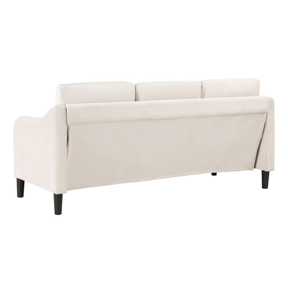 Modern Velvet 3 Seater Sofa Versatile Removable Cushions Couch Foam Cushions Sofa with Wood Frame for Living Room