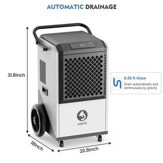 JEREMY CASS 250 pt. 8000 sq.ft. Commercial Dehumidifier for Basement in White High Efficiency Compressor GZBA031603