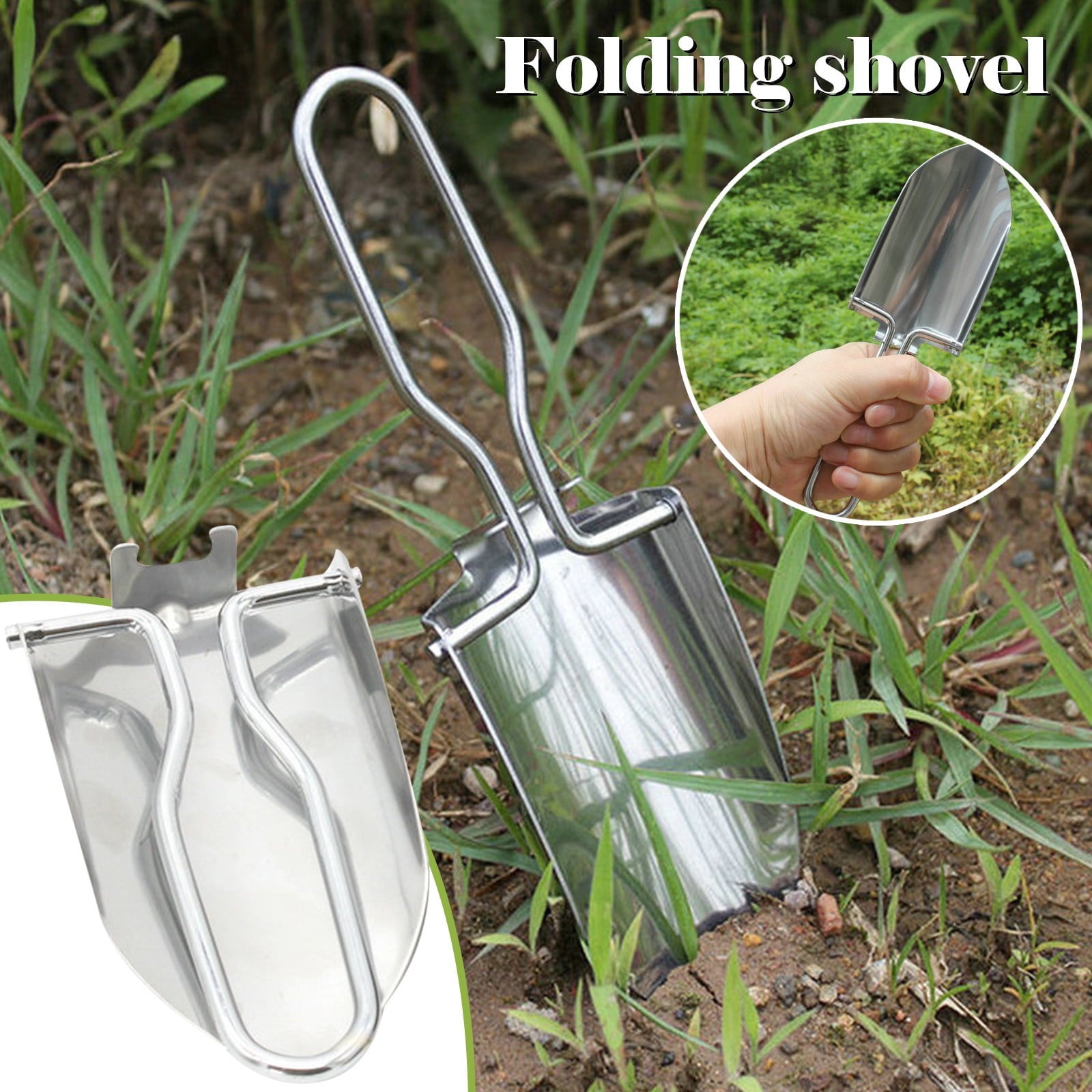 Pompotops Portable Folding Garden tool Shovel for Planting Flowers Small Shovel