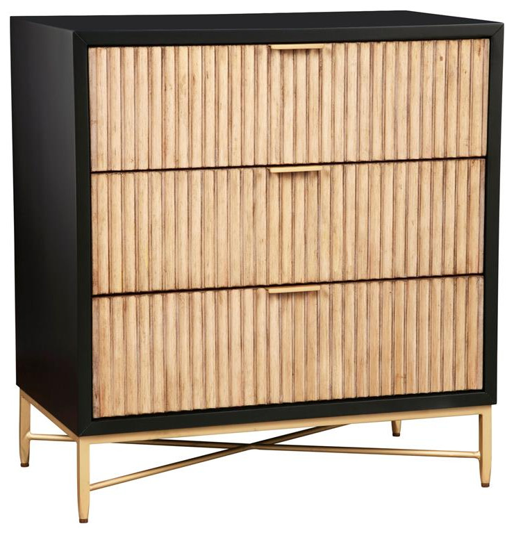 Origins by Alpine Larsen 3 Drawer Small Chest in Black   Contemporary   Accent Chests And Cabinets   by Homesquare  Houzz