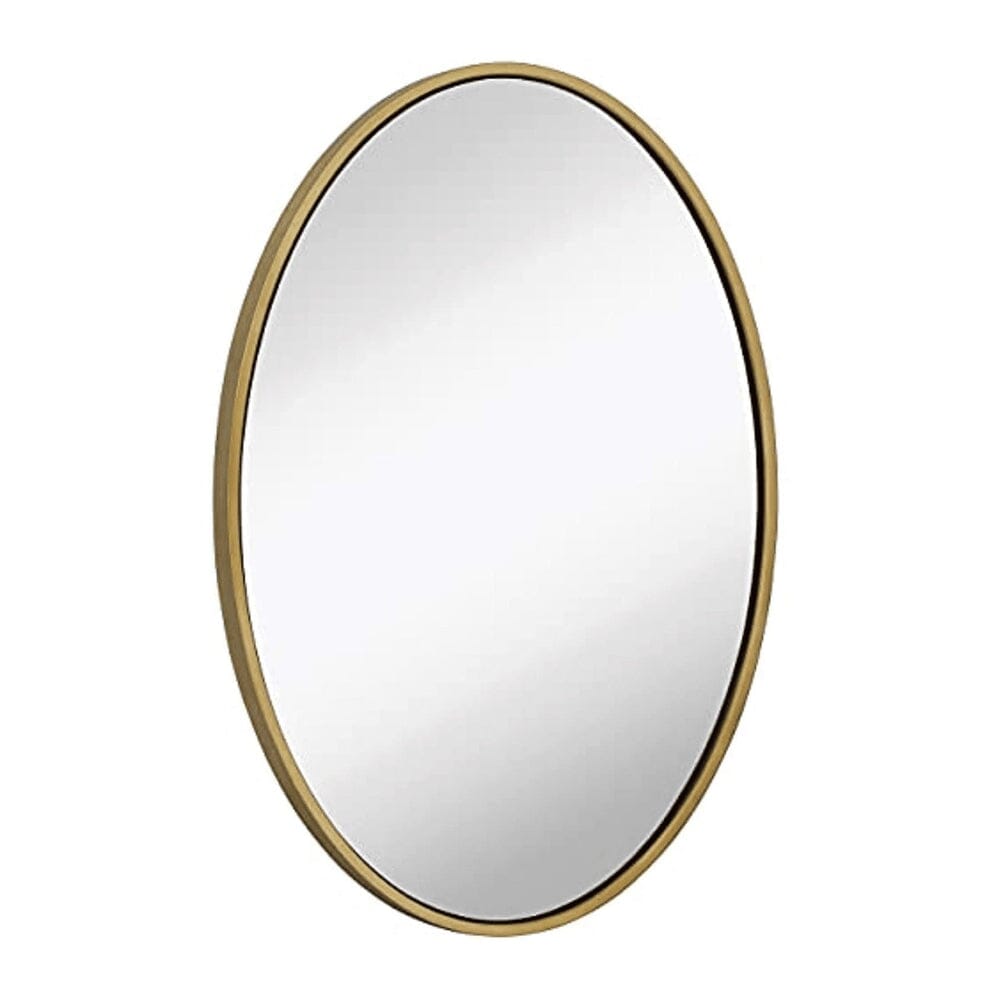 Clean Large Modern Oval Gold Leaf Frame Wall Mirror  24