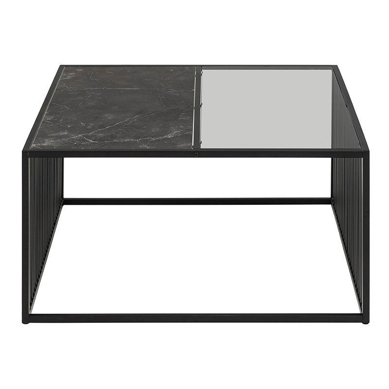 STRINGTON Square Coffee Table 80cm - Black Marble Effect