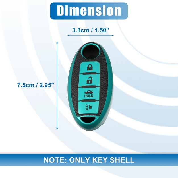Unique Bargains Silicone Car Smart Key Fob Case Cover Protector For Nissan Cabstar Green 1 Pc
