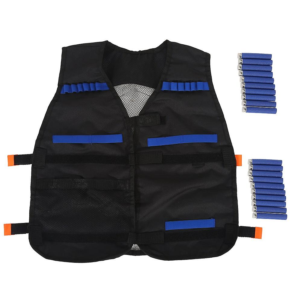 Adjustable Tactic Armor Vest Jacket Waistcoat Ammo Holder Bullets Darts (black Oxford Cloth)