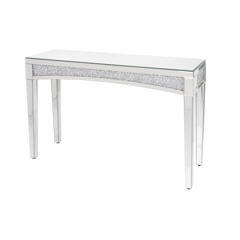 Crystal Console Table Mirrored Desk with Glass Diamond