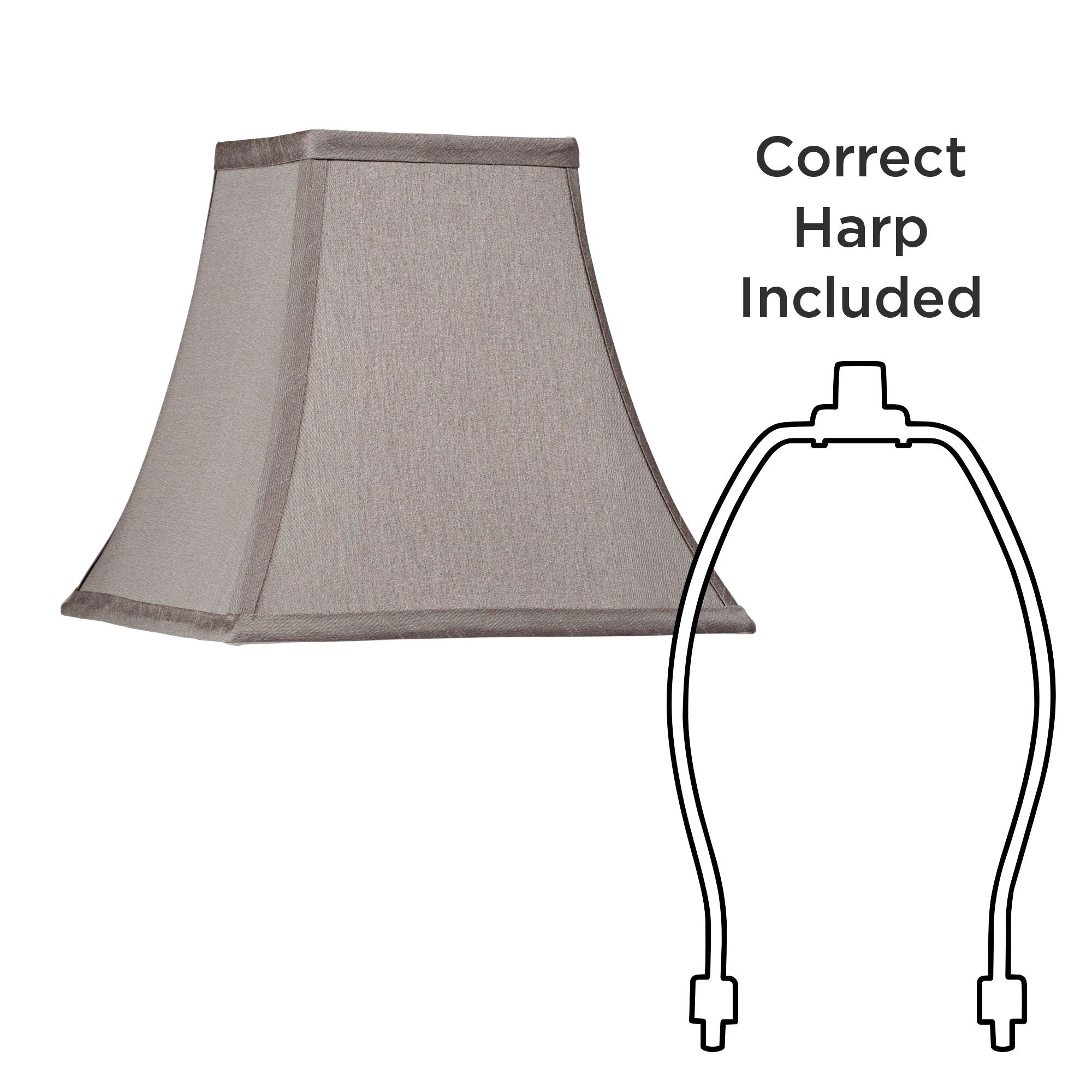 Springcrest Collection Set of 2 Square Lamp Shades Pewter Gray Small 5.25