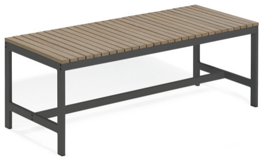 Travira 4  x27Backless Bench   Industrial   Outdoor Benches   by Oxford Garden  Houzz