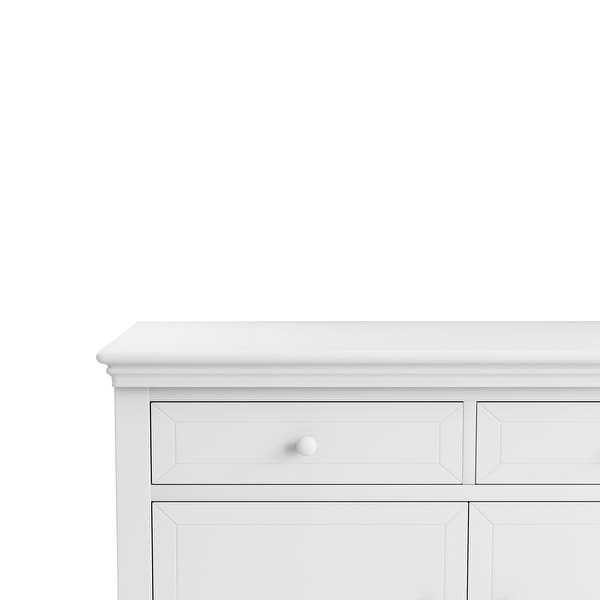 Traditional Concise Style White Solid Wood Dresser with Ample Storage Space