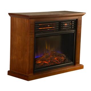 Comfort Glow 4600 BTU Vintage Oak Finish Electric Fireplace with Quartz Infrared Heating Technology QF4570R