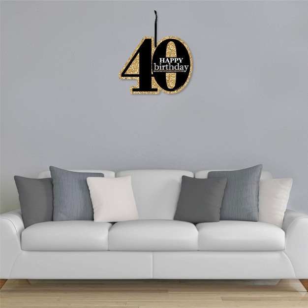 Big Dot Of Happiness Adult 40th Birthday Gold Hanging Porch Birthday Party Outdoor Decorations Front Door Decor 1 Piece Sign