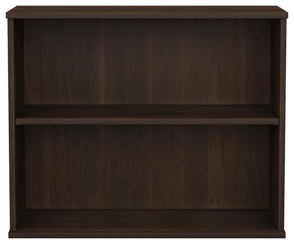 Hybrid Small 2 Shelf Bookcase in Black Walnut   Engineered Wood   Bookcases   by Homesquare  Houzz