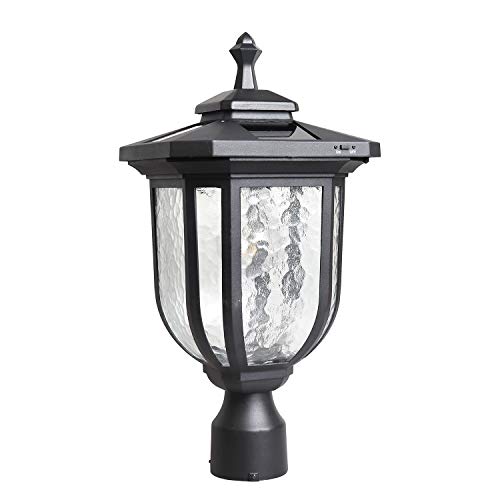 KMC LIGHTING ST4322Q-A Solar Post Light Solar Powered Lamp Post Light Post Solar Light Outdoor Fabulously Bright 120 LUMENS Made of Aluminum die-Casting and Glass with 3 inches Post Adaptor