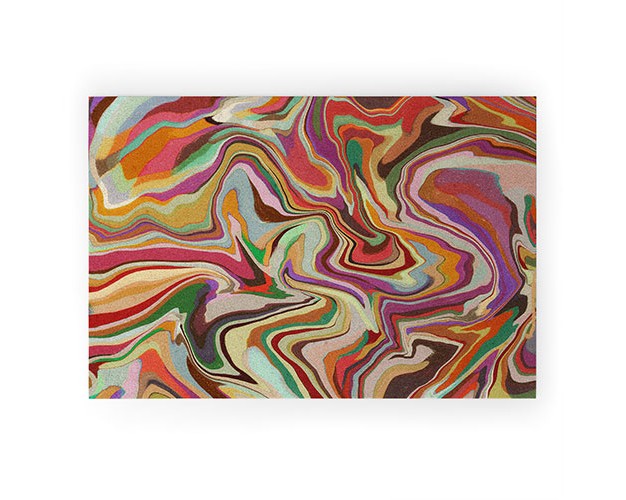 Alisa Galitsyna Colorful Liquid Swirl Welcome Mat Deny Designs