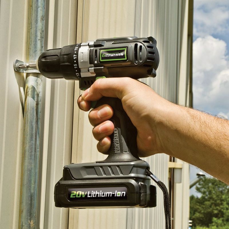 Genesis 20V Lithium-Ion Cordless Drill Kit