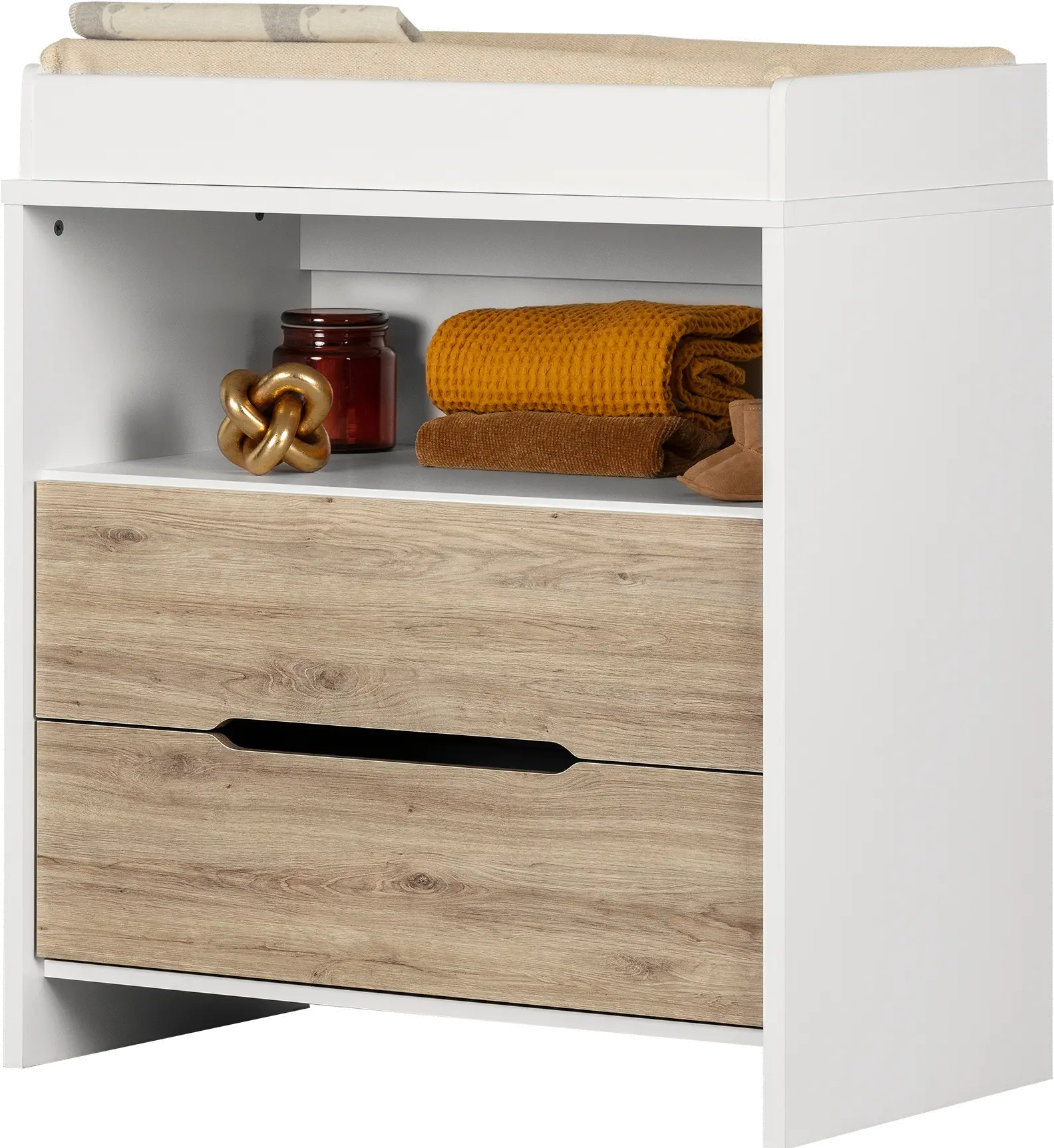 Cookie White and Oak 2-Drawer Changing Table - South Shore