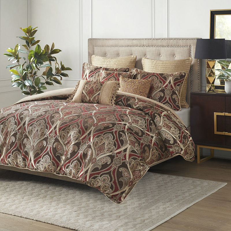 Madison Park Signature Royale Oversized and Overfilled Jacquard Comforter Set with Throw Pillows