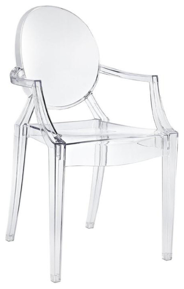 Modern Armchair With Arm Polycarbonate Plastic in Clear Crystal  Set of 5   Contemporary   Dining Chairs   by Best Made Furniture  Houzz