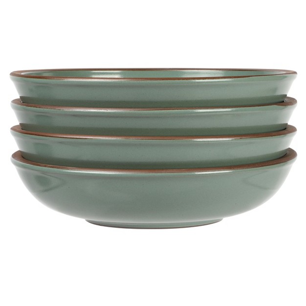 Gibson Elite Dumont 4 Piece Terracotta 9in Dinner Bowl Set In Green