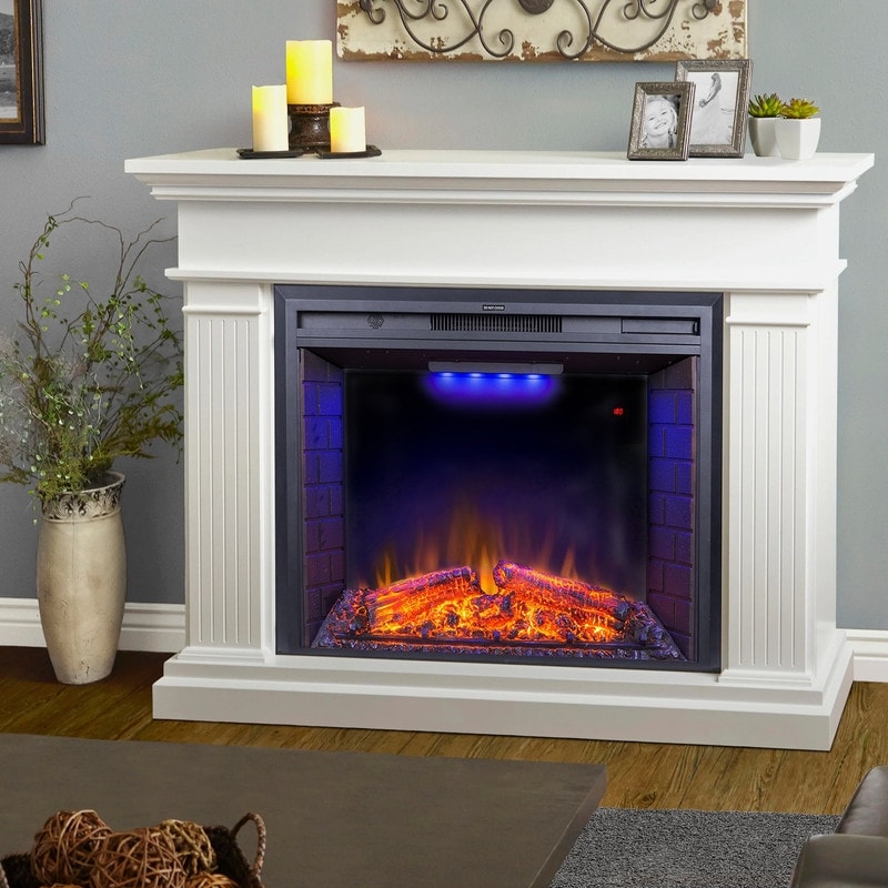 Electric Fireplace Insert Heater with Overheating Protection  Fire Crackling Sound  Remote Control  750/1500W