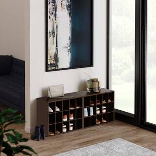 ClosetMaid 19 in. H x 24 in. W x 12 in. D Espresso Wood Look 15-Cube Storage Organizer 8929