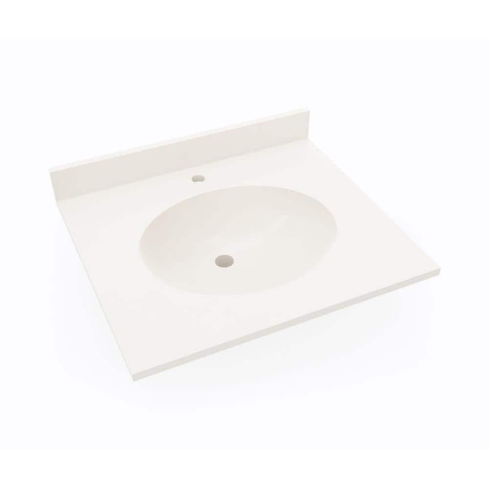 Swan Ellipse 25 in W x 19 in D Solid Surface Vanity Top with Sink in Bisque