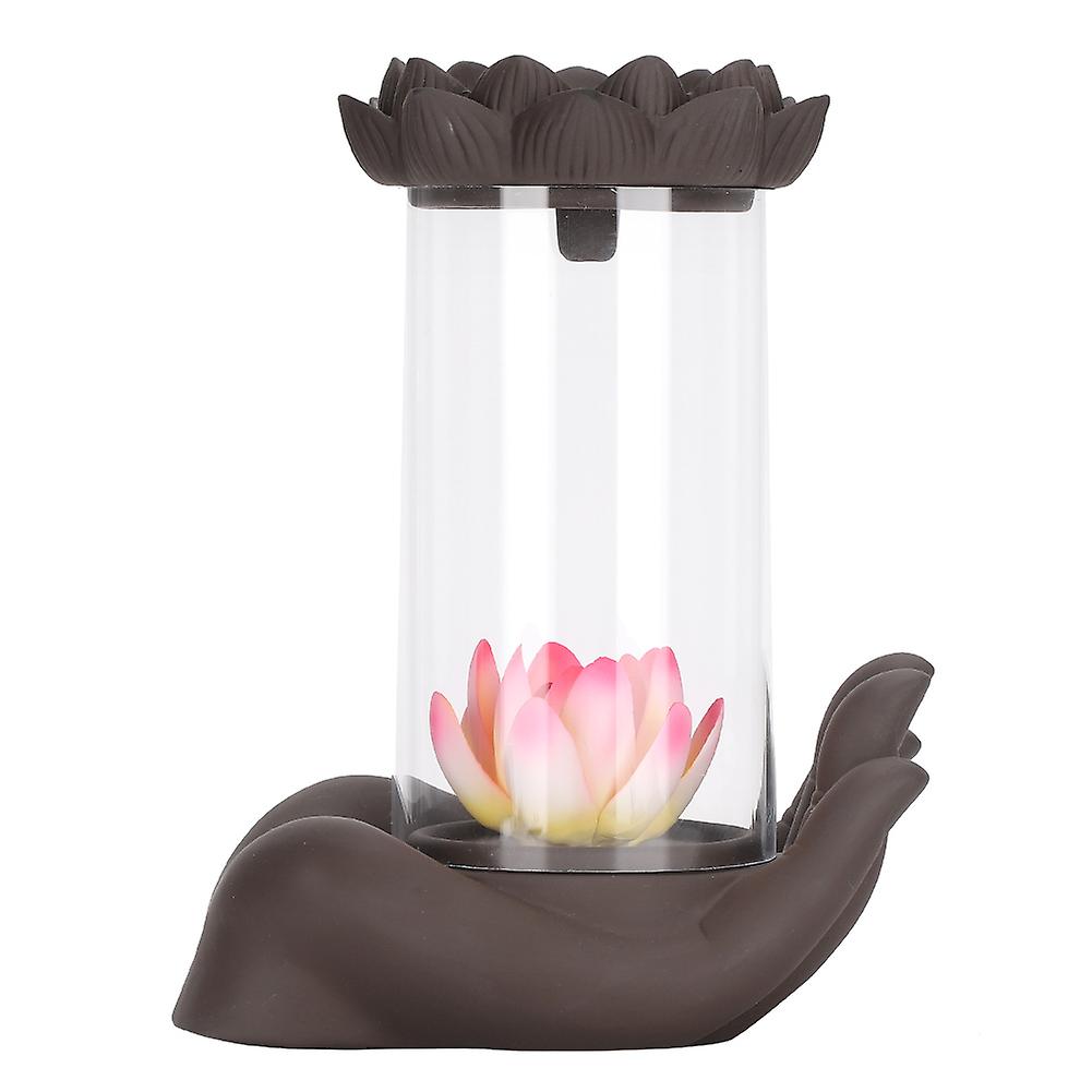 Buddha Lotus Shape Backflow Smoke Incense Burner Censer Holder Home Office Decor Gifts