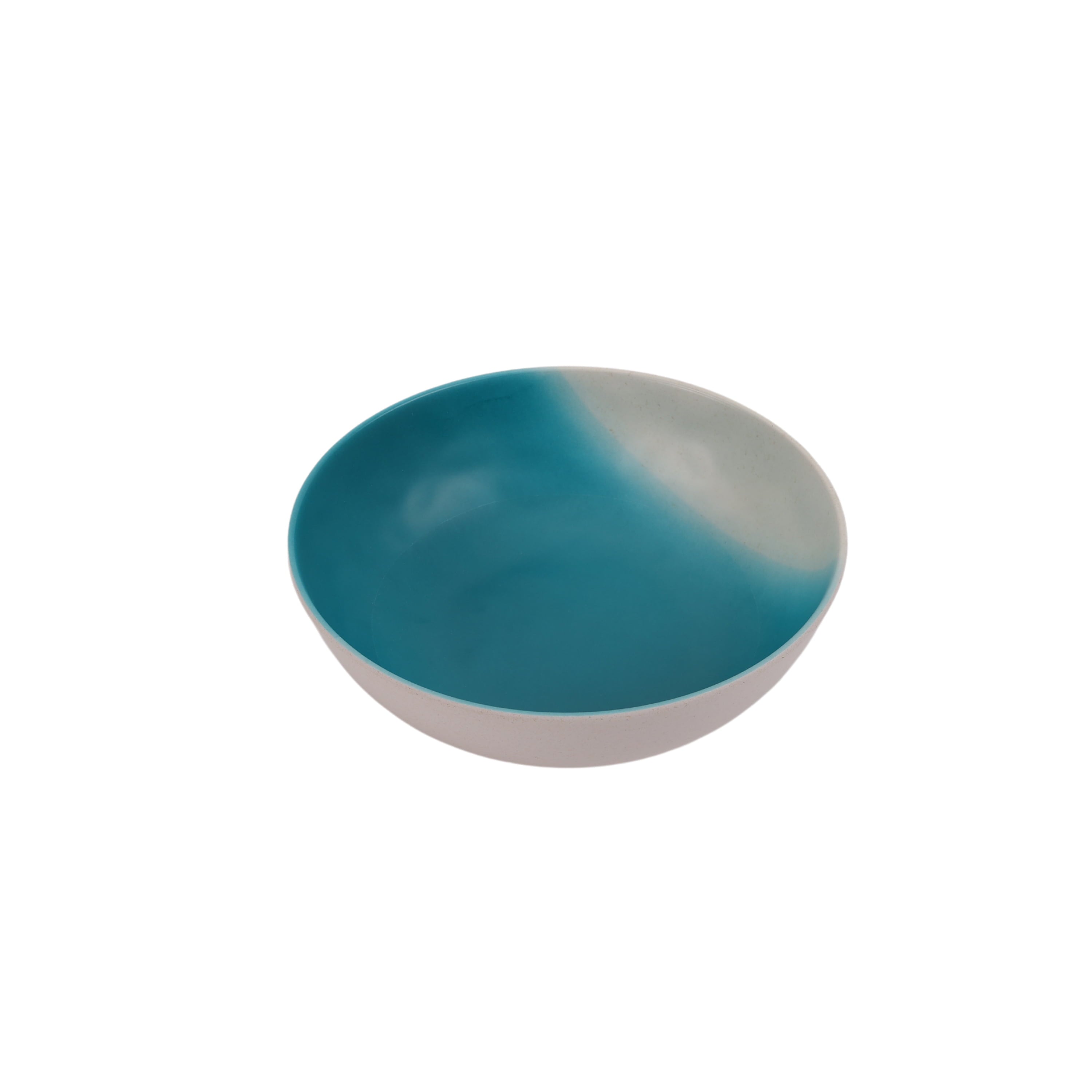 Mainstays Eco-Friendly Bamboo Melamine Round Cereal Bowl， Teal Dip