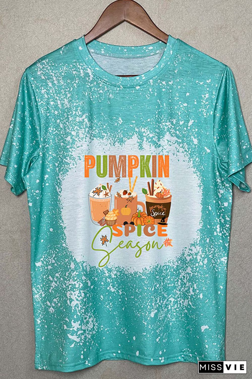 Pumpkin Spice Season,Fall Bleached Graphic Tee Wholesale