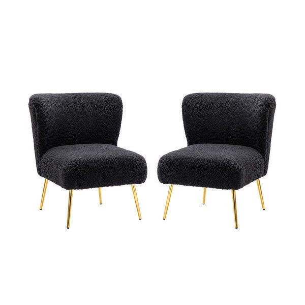 Exadius Modern Upholstered Accent Side Chair with Metal Legs Set of 2 by HULALA HOME