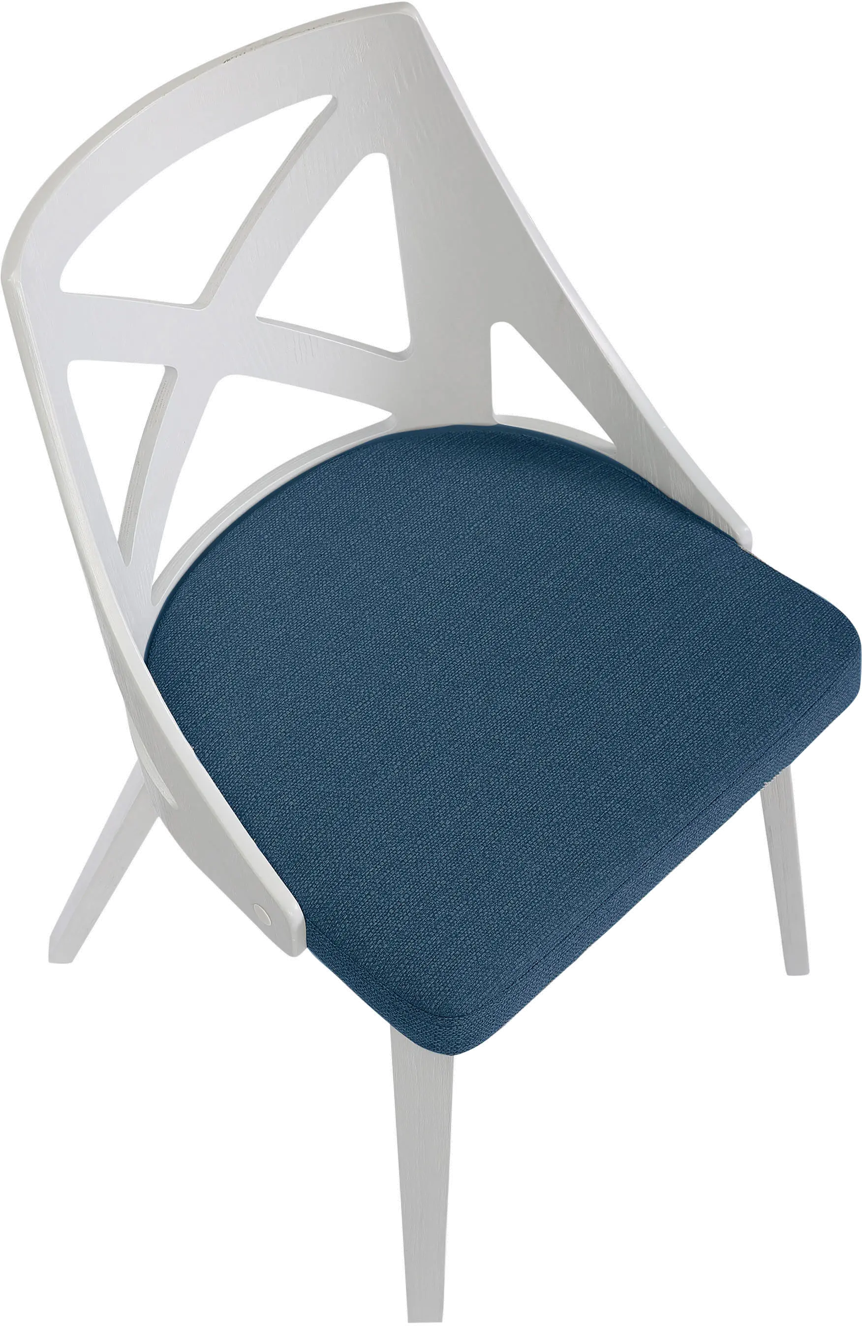 Charlotte White and Blue Dining Chairs， Set of 2