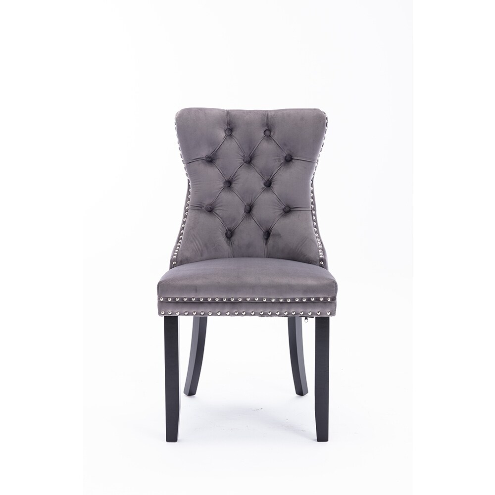 Tufted Solid Wood Velvet Upholstered Dining Chair