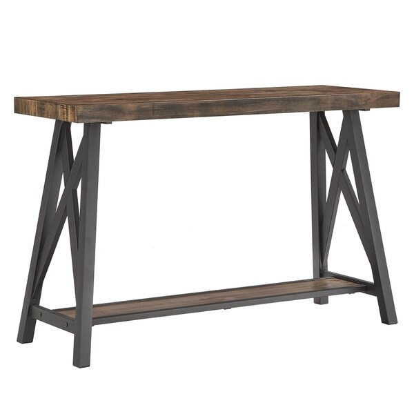 Bryson Rustic X-Base Sofa Entryway Table by iNSPIRE Q Classic